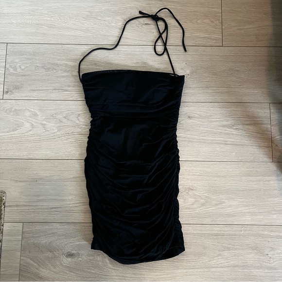 New Princess Polly Undiscovered black strappy tie up mini dress Size 6 - Picture 6 of 10